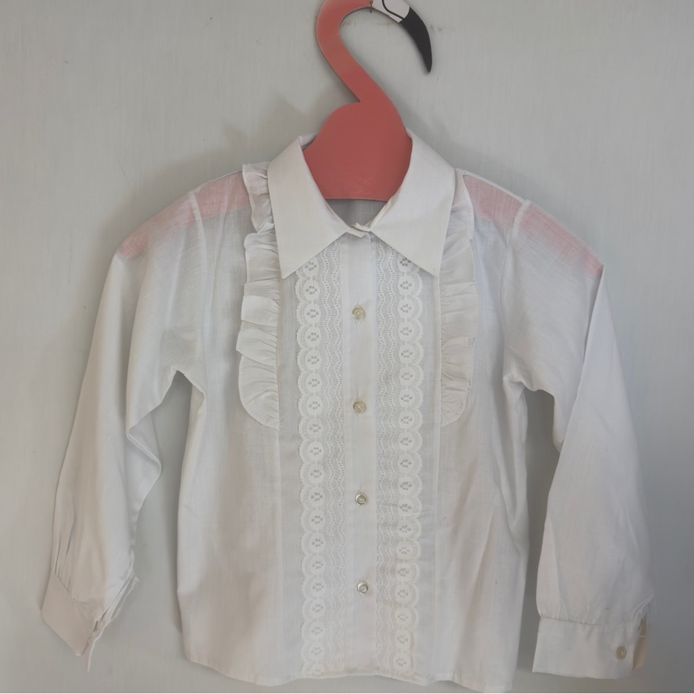 PERMANENT Girls White Uniform  Blouse NWOT